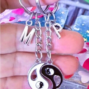 Set of 2 Yin Yang Keychains, Best Friend Keychain.